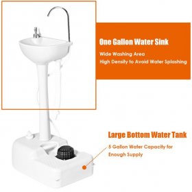 5 Gallon Portable Wash Sink Camping Garden Washing Station Hand Wash Basin Stand