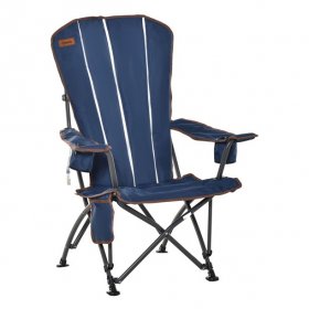 Outsunny Folding Camping & Beach Lounge Chair with Durable Oxford Fabric, Blue