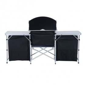 Outsunny Camping Table, Black