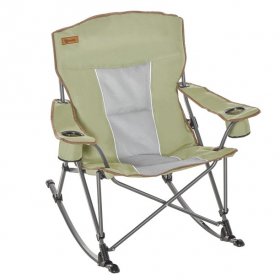 Outsunny Outdoor Folding Beach Camping Chair with Steel Legs & Cup Holder, Green