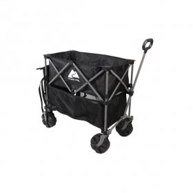 Ozark Trail Double Decker Folding Wagon with Extension Handle, Black