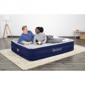Bestway Tritech 15" Air Mattress Antimicrobial Coating with Built-in AC Pump, Queen
