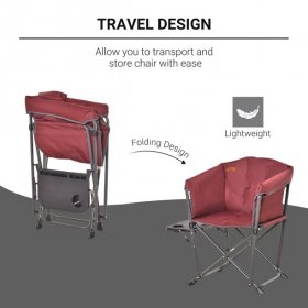 Outsunny Camping Chair, Red and Black
